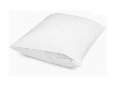 Ultra-Soft Pillow Protector with Zipper for Std Size Pillow, T200 Poly/Cotton
